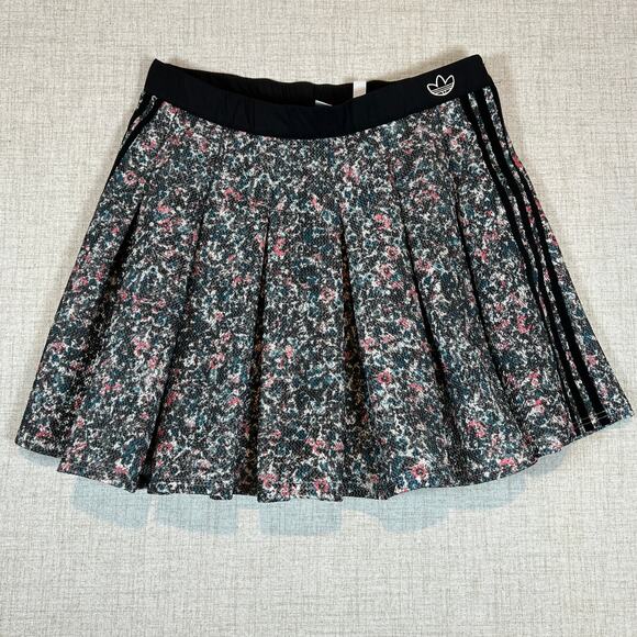 ADIDAS Primegreen Skirt Sz L Flouncy Floral Midi Skirt Multicolor Athleisure Y2k - Picture 2 of 11